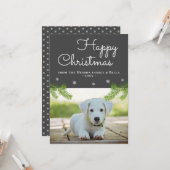 Snowflake Dog Foto van Cute Kerstpine Branches Kaart (Voorkant / Achterkant in situ)