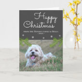 Snowflake Dog Foto van Cute Kerstpine Branches Kaart (Gele Bloem)