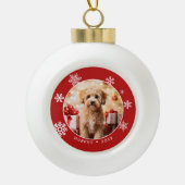 Snowflake Dog Photo Ornament with Tree Backside (Voorkant)