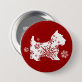 Snowflake Dog voor feestelijke kerstmis Ronde Button 7,6 Cm (Voorkant /achterkant)