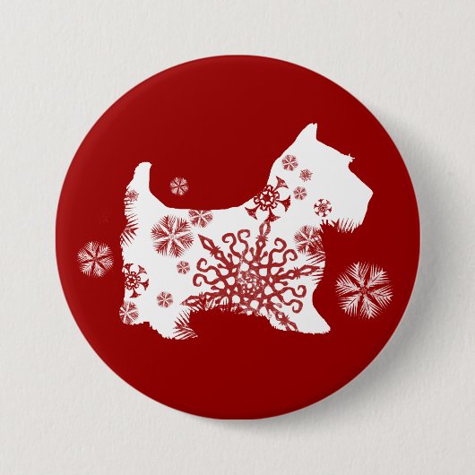 Snowflake Dog voor feestelijke kerstmis Ronde Button 7,6 Cm (Voorkant)