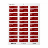 Snowflake, donkerrood vakantieadres etiket (Full Sheet)
