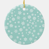 Snowflake drijfmest rode banner blauwgroen aangepa keramisch ornament (Achterkant)
