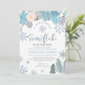 Snowflake drive by Baby shower Invitation Boy Kaart (Staand voorkant)