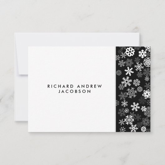 Snowflake Edge Bar Mitzvah Reply RSVP Kaartje (Achterkant)