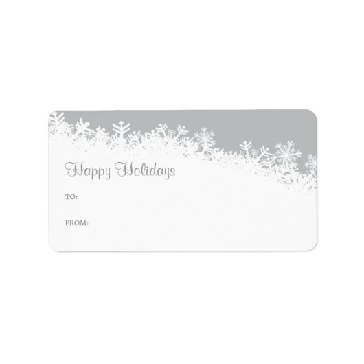 Snowflake Edge Holiday Gift Label (Voorkant)