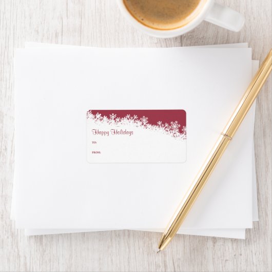 Snowflake Edge Holiday Gift Label (Insitu)
