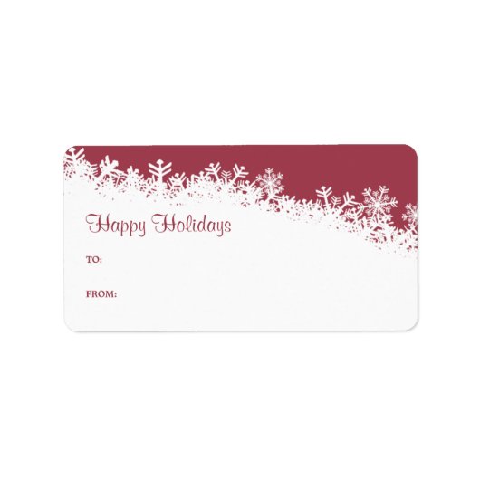 Snowflake Edge Holiday Gift Label (Voorkant)