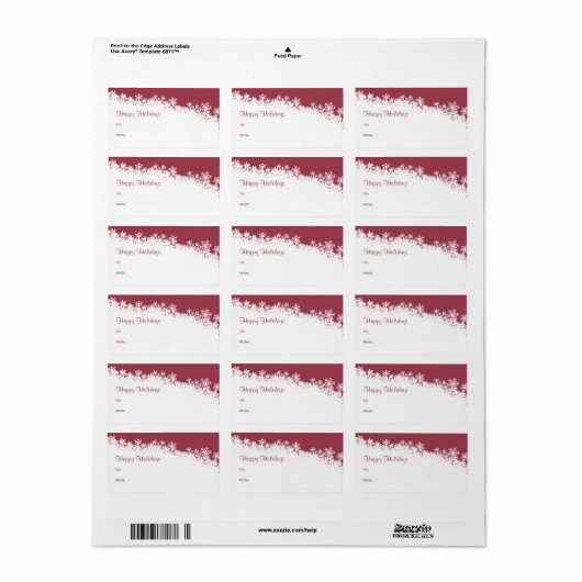 Snowflake Edge Holiday Gift Label (Full Sheet)
