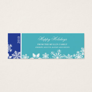Snowflake Edge Holiday Gift Label Mini Visitekaartjes