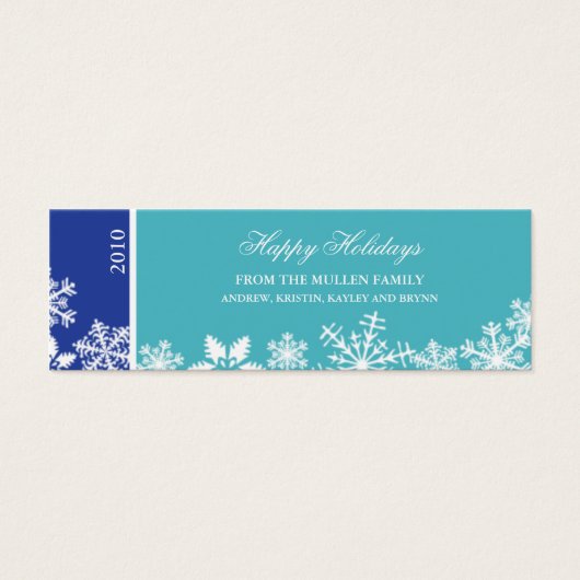 Snowflake Edge Holiday Gift Label Mini Visitekaartjes (Voorkant)