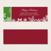 Snowflake Edge Holiday Gift Label Mini Visitekaartjes (Voorkant /achterkant)
