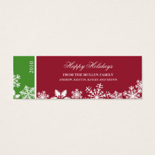 Snowflake Edge Holiday Gift Label Mini Visitekaartjes