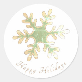 Snowflake Eenvoudige feestelijke feestdag Ronde Sticker