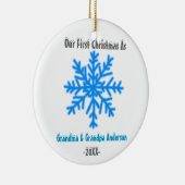 Snowflake eerste kerstmis als grootouderversiering keramisch ornament (Rechts)