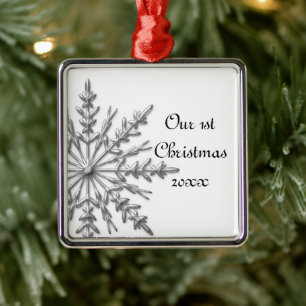 Snowflake Eerste Kerstmis Samen Metalen Ornament