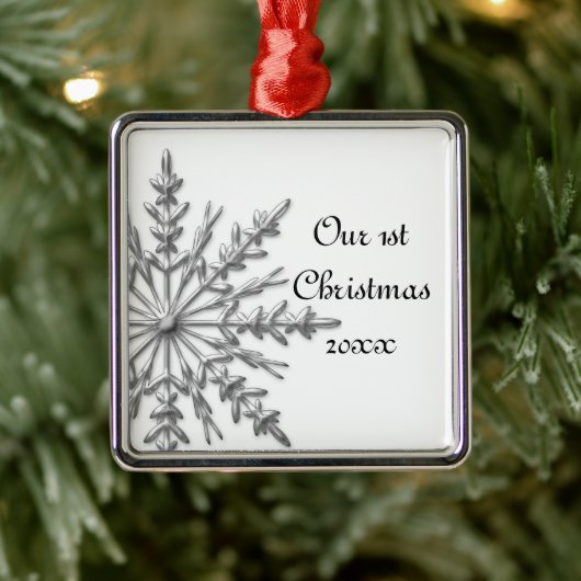 Snowflake Eerste Kerstmis Samen Metalen Ornament (Boom)