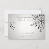 Snowflake Elegance Silver Response Kaart (Voorkant)