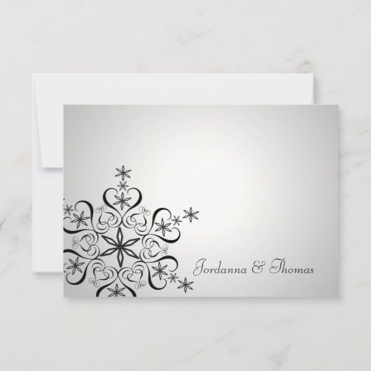 Snowflake Elegance Silver Response Kaart (Achterkant)
