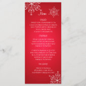 Snowflake Elegance Wedding Menu Red (Voorkant)