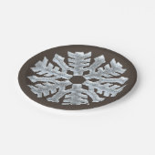 Snowflake Elegant Brown Natuur Kerstmis, bevroren Papieren Bordje (Gekanteld)