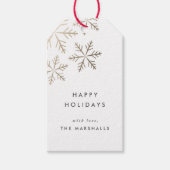 Snowflake Elegant Faux Folie Holiday Cadeaulabel (Voorkant)