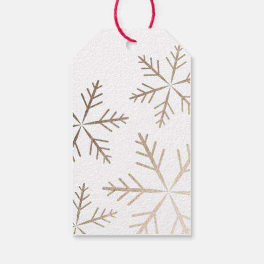 Snowflake Elegant Faux Folie Holiday Cadeaulabel (Achterkant)