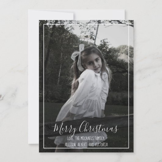 Snowflake Elegant Gray Nordic Modern 1 Foto Feestdagenkaart (Voorkant)