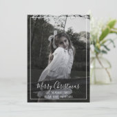 Snowflake Elegant Gray Nordic Modern 1 Foto Feestdagenkaart (Staand voorkant)