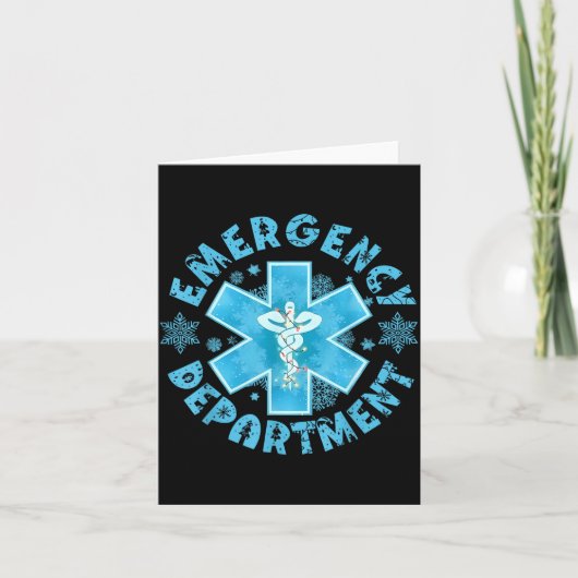 Snowflake Emergency Department Winter Er Ed Nurse  Kaart (Voorkant)