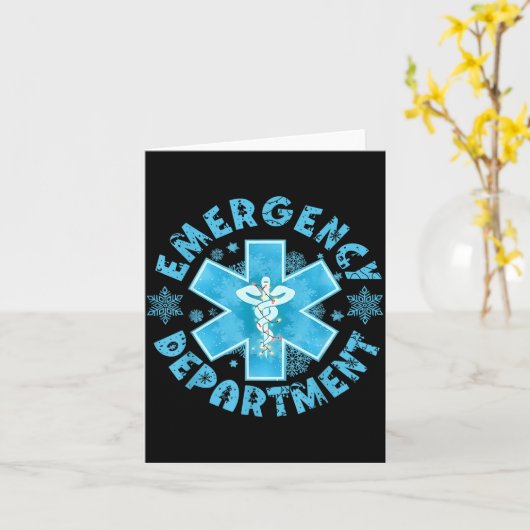 Snowflake Emergency Department Winter Er Ed Nurse  Kaart (Gele Bloem)