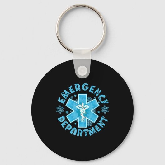 Snowflake Emergency Department Winter Er Ed Nurse  Sleutelhanger (Voorkant)