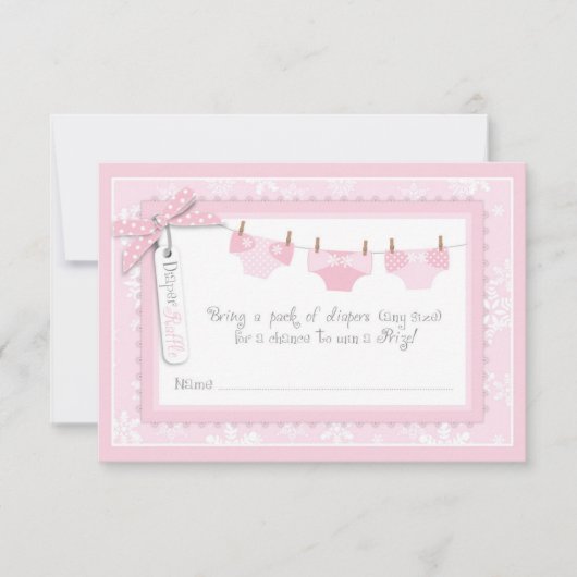 Snowflake en Baby Carriage Diaper Raffle Ticket Kaart (Voorkant)