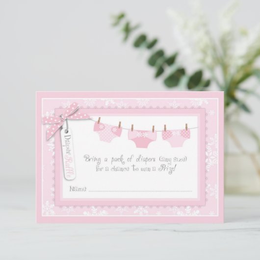 Snowflake en Baby Carriage Diaper Raffle Ticket Kaart (Staand voorkant)