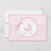Snowflake en Baby Carriage Diaper Raffle Ticket Kaart (Achterkant)