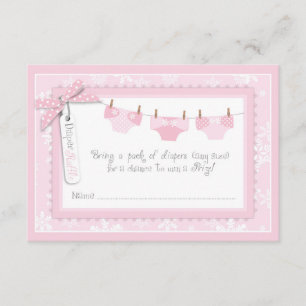 Snowflake en Baby Carriage Diaper Raffle Ticket Kaart