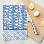 Snowflake en Dove Pattern Winter Kitchen Towel Theedoek (Quarter Fold)