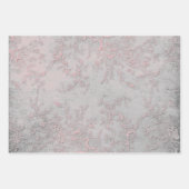 Snowflake en florroze zilverelegant   inpakpapier vel (Voorkant 2)