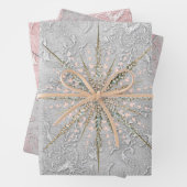 Snowflake en florroze zilverelegant   inpakpapier vel (In situ)