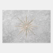 Snowflake en florroze zilverelegant   inpakpapier vel (Voorkant)