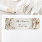 Snowflake en Pearl Winter Baby shower Label (Insitu)