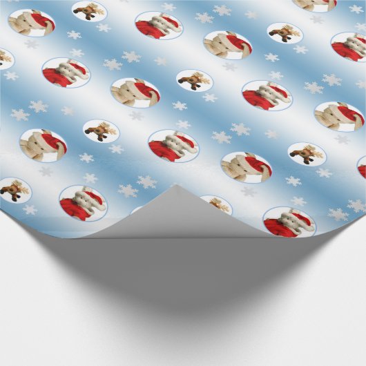 Snowflake- en rendierkerstpapier cadeaupapier (Hoek)