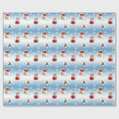 Snowflake- en rendierkerstpapier cadeaupapier (Vlak)