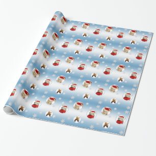Snowflake- en rendierkerstpapier cadeaupapier
