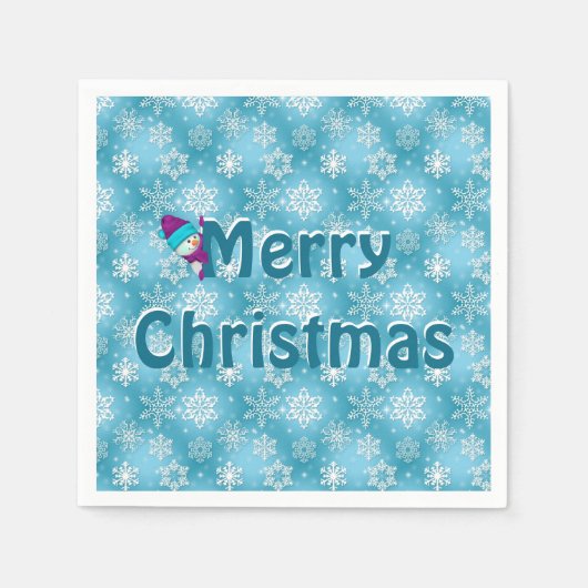 Snowflake en sneeuwpoppen servet (Voorkant)