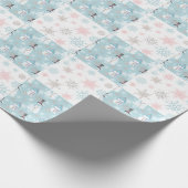 Snowflake en Snowman Cute Kerstmis Cadeaupapier (Hoek)