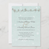 Snowflake en Stars Winter Wedding Invitation Kaart (Achterkant)