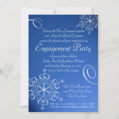 Snowflake Engagement Party Blauw Kaart (Voorkant)