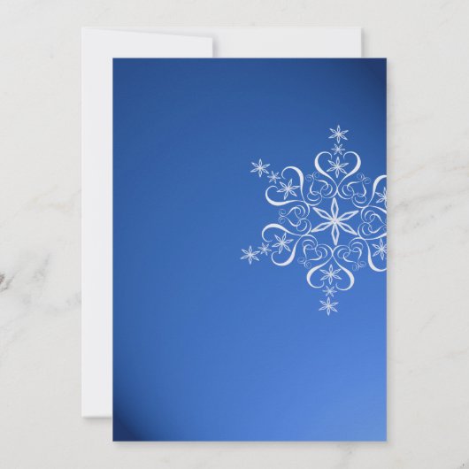 Snowflake Engagement Party Blauw Kaart (Achterkant)