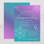 Snowflake Engagement Party Kaart (Voorkant / Achterkant)